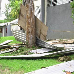 Tacky High School's front lawn - Damages done by Tropical Storm Gustav