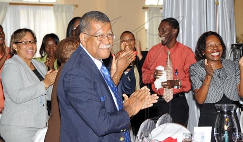Rudolph Brown/Chief Photographer
PM Golding speaks at AAAJ Media awards luncheon - Knutsford Court Hotel