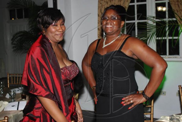 Janet Silvera Photo
 
From L- Arlien Dyer and Angelita Whyte catching up at Half Moon's 5th Ambassador Award last Friday night in Montego Bay.