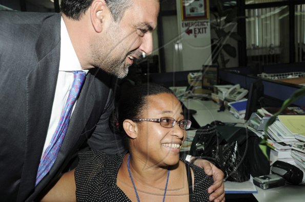 Ian Allen/Photographer
Jesus Silva bids farewell to Gleaner Editorial staff.