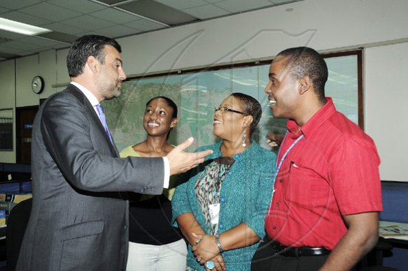Ian Allen/Photographer
Jesus Silva bids farewell to Gleaner Editorial staff.