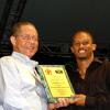 Winston Sill / Freelance Photographer
Prime Minister Bruce Golding and Lorna Golding host "Golden Reception" for Jamaica's World Championships Athletics Team, held at Jamaica House Grounds on Friday night October 2, 2009.