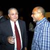 Winston Sill / Freelance Photographer
John Leiba (left) looks like we caught him offguard but Michael Mansoor (centre) chairman of FirstCaribbean and GraceKennedy boss Douglas Orane are picture ready.
Bank Farewell Function for Christopher Bovell, held at the Jamaica Pegasus Hotel, New Kingston night December 17, 2009.