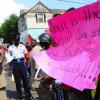 Ricardo Makyn/Staff Photographer.
University Students protesting against Minister of Education Andrew Holness because of the withdrawal of a subsidy to Tertiary level Students  on Tuesday 13.4.2010