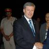 Rudolph Brown/Chief Photographer
The Right Honourable Stephen Harper Prime Minister of Canada vist to  Jamaica.
 Rudolph Brown/Chief Photographer
Prime Minister Bruce Golding (right) welcomes Canadian Prime Minister Stephen Harper to Jamaica shortly after both leaders landed at the Norman Manley International Airport yesterday. Harper and Golding  were returning from the Fifth Summit of the Americas which was held in Trinidad and Tobago. Harper is on an official visit to Jamaica. In the backround are (from left) Canadian High Commissioner Denis Kingsley; Chief of Defence Staff Major General Stewart Saunders; Police Commissioner Rear Admiral Hardley Lewin and Chief Medical Officer Dr Marion Bullock-Ducasse.