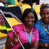 Photo Release - LIME CARIFTa Game                                                                                                                                      LIME Marketers Yanique Forbes and Stephen Miller caught ‘Jamaica Fever’ at the 40th staging of the LIME Carifta Games held at the Montego Bay Sports Club in Montego Bay this weekend.
