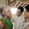 Ricardo Makyn/Staff Photographer.
Dr Carolyn Gomes (left), greets David and Mary Wong Ken.

************************************************************************ENFunction for Carolyn Gomes after receiving National Honour on Monday 19.10.2009.