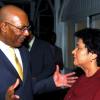 Winston Sill / Freelance Photographer
Governor General Sir Patrick Allen is animated as he talks with Guardsman CEO Valerie Juggan-Brown at the Consular Corps of Jamaica event.

presents High Tea and Unveiling of Plaque, held at King's House, Hope Road on Thursday January 21, 2010.