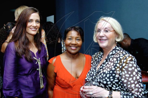 Winston Sill / Freelance Photographer
Ever-bubbly Marilyn Bennett (centre) hangs with Kimberly Mais-Issa (left) and Beverly Junor-Levy.

Consular Corps of Jamaica host Reception for  Premiere of the movie Eclipse, held at Carib Cinema, Cross Roads on Tuesday night July 6, 2010..