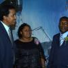 Peta-Gaye Clachar/Staff Photographer
Vice President of the Eastern Division, Mr. Michael Dunn (left) speak with a few awardees while at the National Water Commission eastern division exceptional service awards reception at the Terra Nova Hotel on Thursday, March 12, 2009. From left to right is Regenia Allwood from the Clarendon Division, Leston Mighty from Portland division and and also Kena Hendricks(right) from St. Catherine all received awards for their exemplary service