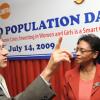 Rudolph Brown/Chief Photographer
Hernando Agudelo, (left) Deputy Director of UNFPA Subregional Office for the Caribbean in discussion with Dr. Pauline Knight, Director, social Policy, Planningnd Research Planning Institute of Jamaica and Harold Robinson, UNFPA Director, Sub-Regional Office for the English and Dutch speaking Caribbean at the PIOJ/UNFPA World Population Day launch and media sensitization workshop at the Terra Nova Hotel in Kingston on Tuesday, July 14-2009