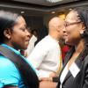 Rudolph Brown/Chief Photographer
Sharon Parris-Chambers, (right) Positive Tourism Limited and Co Founder/Producer chat with Nadine Steens of Black Jaguar Beauty Services at the Caribbean Veggie Fest Spa and Wellness Conference 2009 at the Hilton Hotel in New Kingston on Friday, June 12-2009