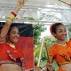 Norman Grindley /Chief Photographer
Rachellle Biersay (left) and Chantelle Biersay perform a stiick dance during the annual Roti festival, held at Lady Musgrave road in St Andrew yesterday.