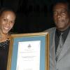 Colin Hamilton/Freelance Photographer
Kerry-Ann Henry and Howard Cooper poses with the Pelican Award at the Grand Commemoration Concert & Pelican Awards at the UWI Auditorium - February 22