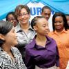 Rudolph Brown/Chief Photographer
From left Monique Todd, Chairman of Insurance Association of Jamaica, Bridgette Levy, Insurance Association of Jamaica, IAJ Consultant and Jacqueline Sharp, President of Insurance Association of Jamaica, IAJ in discussion with some of the students who will be participate in the IAJ Mentorship programme at the launch of IAJ Mentorship Programme at the IAJ Office on Richmond Ave in Kingston on Thursday, July 30-2009