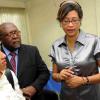 Rudolph Brown/Chief Photographer
Jacqueline Sharp, (left)?President of Insurance Association of Jamaica, IAJ,?in discussion with Orville Johnson, (second left) Executive Director of IAJ, Bridgette Levy, (second right) Insurance Association of Jamaica, IAJ Consultant and?Monique Todd, Chairman of Insurance Association of Jamaica, at the launch of IAJ Mentorship Programme for students who will be participate in the programme at the IAJ Office on Richmond Ave in Kingston on Thursday, July 30-2009.