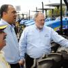 Rudolph Brown/Chief Photographer
Stephen Henriques, (left) Director of Sales and Philip Henriques, (right) Managing Director of Kingston Industrial Agencies show Christopher Tufton, (centre) Minister of Agriculture and Fisheries before handing over the 10 four cylinder tractor to the minister for the Rural Agricultural Development Authority (RADA) to modernize the agricultural sector, a contract valued at some $30.2 million was awarded to Kingston Industrial Agency, the tractors will be dispatched islandwide to assist farmers in land preparation, the hand over ceremony took place at the Kingston Industrial Agency on Wednesday, June 3-2009