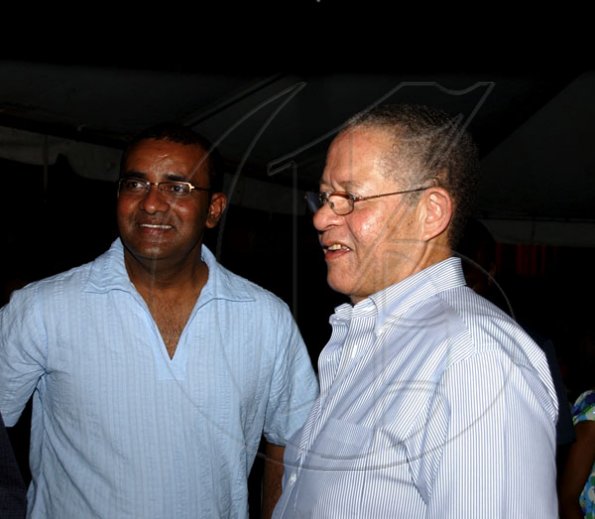 Winston Sill / Freelance Photographer
Prime Minister Bruce Golding and Guyana's President Bharrat Jagdeo attends Emancipation Day Celebration in Spanish Town, held at Emancipation Square on Saturday August 1, 2009.