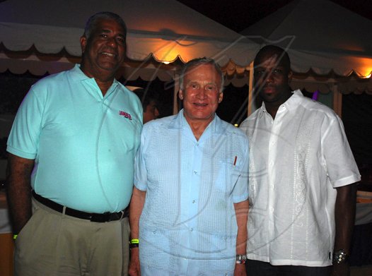 Janet Silvera
From L- Jamaica's director of tourism, John Lynch poses with the second man to walk on the moon, astronaut, Buzz Aldrin and Canadian Donovan Bailey at the Iberostar Sports Invitational in Rose Hall, Montego Bay on Monday night.