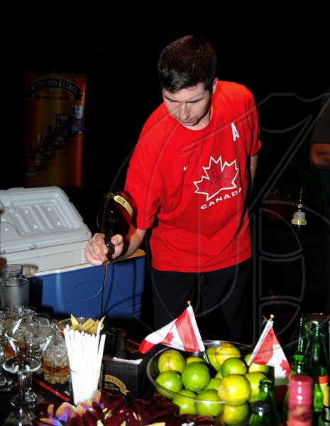 Winston Sill / Freelance Photographer
Appleton Estate Jamaica Rum International Bartender Showcase 2010, held at in the Sunken Garden at Hope Gardens, Old Hope Road on Friday night October 22, 2010. Here is Gerry Jobe of Canada.