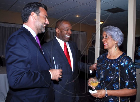 Colin Hamilton/Freelance Photographer
From left, panish Ambassador Jesus Silva and Cotractor General Greg Christie chats with Mrs. Ruby Martin during the
Embassy of Japan hosted a reception in honour of the 76th birthday and 20th year of the reign of the Emperor Akhito at the Pegasus Hotel on December 9, 2009.