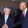 Colin Hamilton/Freelance Photographer
The Japanese Ambassador?Hiroshi Yamaguchi escorts the Governor General Sir. Patrick Allen during the Embassy of Japan hosted a reception in honour of the 76th birthday and 20th year of the reign of the Emperor Akhito at the Pegasus Hotel on December 9, 2009.