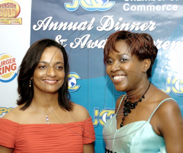 Winston Sill / Freelance Photographer
Elizabeth Chung (left) and Winsome Gibbs flash brilliant smiles at the JCC Awards dinner.





Jamaica Chamber of Commerce (JCC) 28th Annual Dinner and Awards Ceremony, held at The Jamaica Pegasus Hotel, New Kingston on Thursday March 11, 2010.