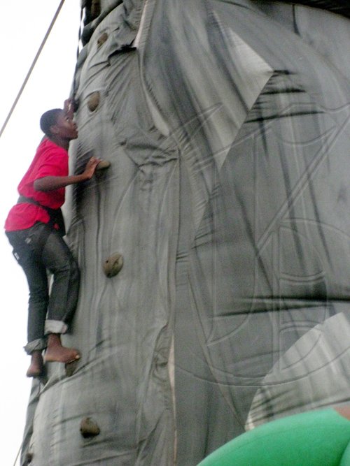 Mel Cooke photo

This young man goes for  the top at the wall. He made it - many did not.