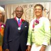 Peta-Gaye Clachar/Freelance Photographer
Musgrave sliver medal awardees (from left to right) Mrs. Jean Smith who was awarded for her contribution to Arts Administration, Professor Gossett Oliver for Engineering, Mrs. Paulette Bellamy for her contribution to music, and Professor Helen Jacobs for her contribution to Organic Chemistry shares a kodak moment at the Institute of Jamaica (IOJ) Musgrave Awards ceremony at IOJ on Wednesday, October 14, 2009.