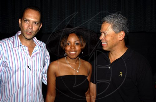 Winston Sill / Freelance Photographer
William Tavares-Finson (left) and president of Pan Caribbean, Donovan Perkins hanging out with the young wizard, Kimiesha Bachelor at the Harry Potter Premiere.



Pan Caribbean host Cocktail Reception for Harry Potter movie Premiere, held at Carib Cineplex, Cross Roads on Tuesday July 21, 2009.