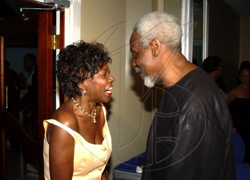 Winston Sill / Freelance Photographer
Lorna Golding seems very happy to see former Prime Minister P.J. Patterson as she joined the celebration.


for his Caricom Award, held at the Jamaica Pegasus Hotel, New Kingston on Monday July 27, 2009.