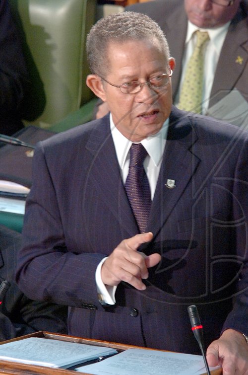 Rudolph Brown/Chief Photographer
Prime Minister Bruce Golding speaks at the budget debate on Tuesday, May 5-2009