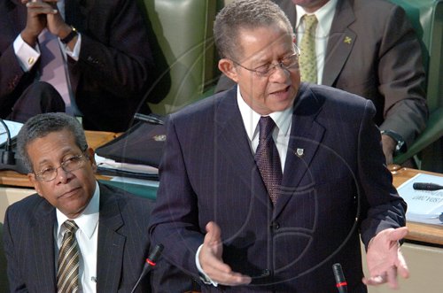 Rudolph Brown/Chief Photographer
Prime Minister Bruce Golding speaks at the budget debate on Tuesday, May 5-2009