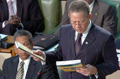 Rudolph Brown/Chief Photographer
Prime Minister Bruce Golding speaks at the budget debate on Tuesday, May 5-2009