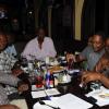 Sheena Gayle/Gleaner Writer
 Twisted Kilt in Montego Bay offered a thrilling experience during Restaurant Week as (clockwise) Mitchell Watson, Allan George Causwell, Albert Ferguson, Delroy Bent, Shayla McDonald, Omar Bell, Kristal Jennings, Everale Morgan and Dwight Shuttleworth all from Jus Grow enjoyed themselves at this Irish-inspired eatery and pub.