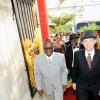 Rudolph Brown/Photographer
Mayor of Kingston Desmond McKenzie (left), Bruce Bowen (right), president and chief executive officer, Scotiabank Group Jamaica and Michael Shaw, (behind them),  Scotiabank King Street branch manager, enter the bank after the official opening during the bank's 120-years in Jamaica celebration last  Monday.

*********************************************************************************** from 1889 to 2009 at the Kings Street Branch on Monday, December 14-2009