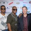 Contributed
Scotiabank President Bruce Bowen (second right) hangs out with Boyz II Men members (from left) Nathan Morris, Wanya Morris and Shawn Stockman at the Shaggy and Friends concert on Saturday on the lawns of Jamaica House.