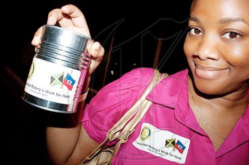 Happy to "Walk for Haiti", Ammesha Samuels took to the streets of New Kingston with her donation can and a welcoming smile that encouraged passersby to support the cause.