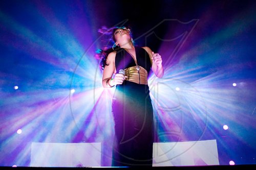 Tessanne Chin lights up the stage at the Coca Cola Zero Concert which donated all proceeds to Haiti earthquake relief.