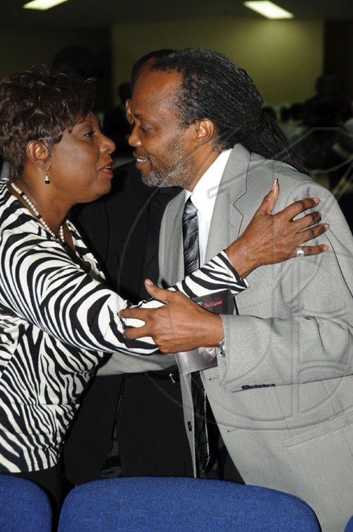 Norman Grindley /Chief Photographer
A thanksgiving celebration for the life of Wycliffe 'Steely' Johnson at the swallowfield Chapel in St. Andrew for yesterday.