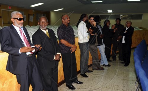 Norman Grindley /Chief Photographer
A thanksgiving celebration for the life of Wycliffe 'Steely' Johnson at the swallowfield Chapel in St. Andrew for yesterday.