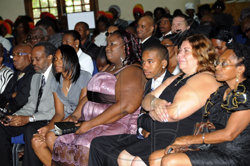 Norman Grindley /Chief Photographer
A thanksgiving celebration for the life of Wycliffe 'Steely' Johnson at the swallowfield Chapel in St. Andrew for yesterday.