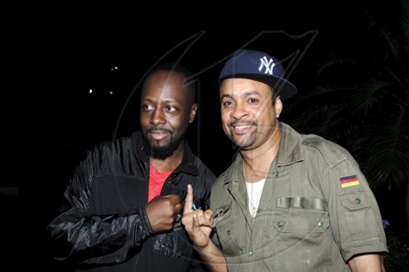 Winston Sill / Freelance Photographer
Launch and book signing of Usain Bolt book, "My Story 9.58-- Being The World,s Fastest Man", held at the Terra Nova All-Suite Hotel, Waterloo Road on Thursday night October 21, 2010. Here are Wyclef Jean (left); and Shaggy (right).