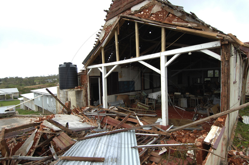 Damage caused by Hurricane Dean to Bethlehem Moravian Teachers College in Malvern, St. Elizabeth.